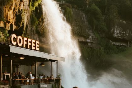 翁布悬崖瀑布咖啡