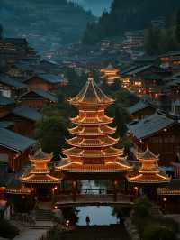 西江千戶苗寨秋季親子人像天花板!雲亭酒店機位絕了