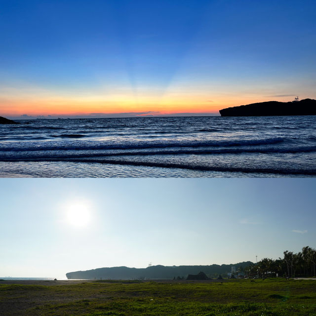 高雄旗津海水浴場～無敵日落🌅