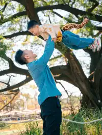 在清遠長隆拍到了絕美親子照